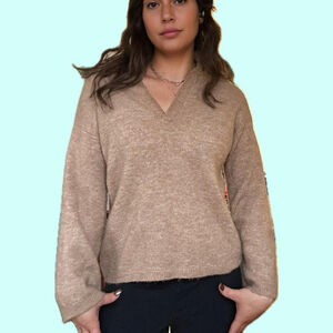Grace & Mila Wool Blend Collared Knit Top | French Brand